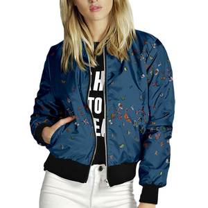<b>Women's</b> Plus Size Zipper Full Sleeves Bomber Jacket Customized <b>Top</b> Design Best Design Sublimation Jacket - Product Image 1