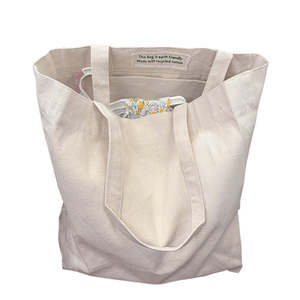 <b>Large</b> Eco-Friendly Recycled <b>Canvas</b> Grocery <b>Bag</b> Washed Relaxed with Letter Pattern Reusable Beach <b>Bag</b> for Advertising Shopping - Product Image 2