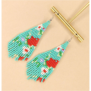 Boucles d'oreilles en perles brodées, style bohème, avec pampilles, luxe léger, Europe, uniques, bijoux de célébration, femmes, nouvelles boucles d'oreilles populaires, fines - Product Image 2