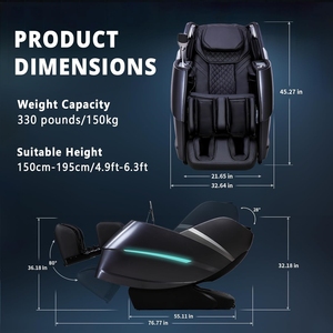 Fauteuil de massage complet, zéro gravité, shiatsu, avec chaleur, rouleaux pour les mollets, haut-parleurs, commande vocale, analyse corporelle intelligente - Product Image 2