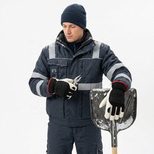 Gants de travail en cuir pour l'hiver, gants de chauffeur isolés pour l'extérieur, gants de travail industriels pour l'hiver - Product Image 3