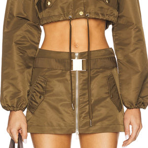 OEM Custom Logo Two Piece Outfits Set Waterproof Nylon <b>Jacket</b> and Shorts Blank Sweat Suit <b>Women</b> Windbreaker Short Sets - Product Image 3