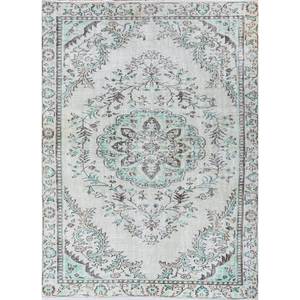 Alfombra de Lana Anudada a Mano, Rectangular, Abstracta, con Medallón Verde Vintage, para el Hogar, Alfombra Grande para Sala de Estar, Pasillo, Pae-2736 - Product Image 1