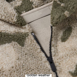 Soft Comfortable 100% Cotton Embroidered <b>Sherpa</b> Fleece Hoodie Oversized Fit Windproof Winter <b>Jacket</b> - Product Image 5