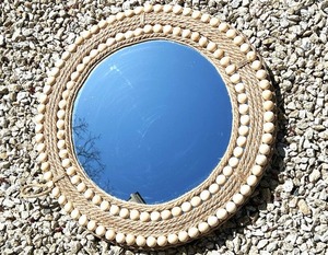 Modern Style <b>Wood</b> and Resin Wall <b>Mirror</b> with Bone Inlay Frame Best Price Wall Decoration - Product Image 2