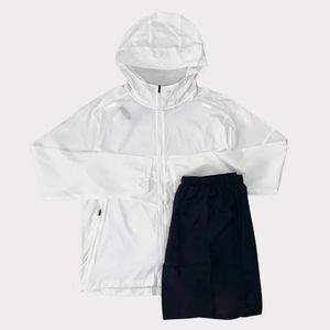 Polo 2 pièces à demi-fermeture éclair grande taille design personnalisé Streetwear ensemble court coupe-vent en nylon pour hommes - Product Image 6