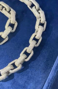 Pulsera de Moissanita y Diamantes de Oro Rosa Cubano, Plata, Cultivada en Laboratorio, Certificada, Joyería Hip Hop Personalizada, Unisex, 12mm, 24 Pulgadas - Product Image 3