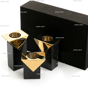 Porte-bougie de conception la plus récente, en métal et marbre, qualité supérieure, taille personnalisée, à bas prix - Product Image 3