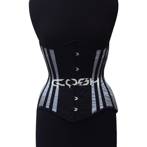 Steel Boned Body Shaper Waist Training Printed Satin <b>Corset</b> - Product Image 1