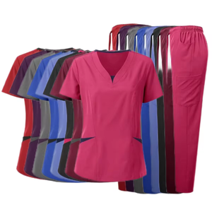 Nouvel ensemble de tenues médicales écologiques tissées pour femmes, style jogger, uniforme d'hôpital pour médecins et infirmières, en polyester et élasthanne - Product Image 1