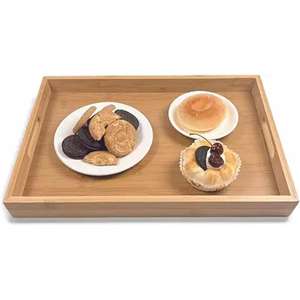 Plato de madera cuadrado de gama alta para servir el desayuno aperitivo café té bandeja de madera de nogal del exportador indio - Product Image 1
