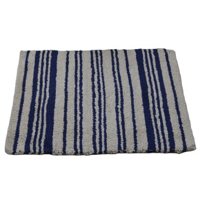 Alfombra de baño con mechones de rayas simétricas de algodón 100% hecha a mano, máxima comodidad, durabilidad, logotipo personalizado para la decoración del baño del hogar - Product Image 1