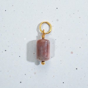 Wire Wrap Strawberry Quartz Gemstone Cylinder Charms - 18k Gold Plated Pendant <b>Beads</b> for Jewelry Making - Product Image 1