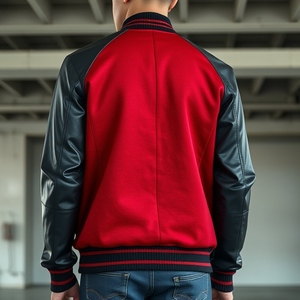 Veste universitaire brodée en chenille OEM pour enfants, design décontracté, commande en gros, manches en cuir, laine 380 GSM, usine directe - Product Image 5