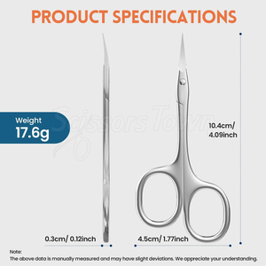 Ergonomically Designed Stainless Steel Toenail Cuticle <b>Scissor</b> <b>for</b> Comfortable and Accurate <b>Nail</b> Care and Grooming - Product Image 5