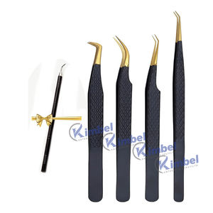 แหนบสำหรับต่อขนตาปลอมเพิ่มวอลลุ่มพร้อมปลายแหลมและปลายแหลมป้องกันไฟฟ้าสถิตย์ทำจากสเตนเลสสตีลสีน้ำเงิน - Product Image 4