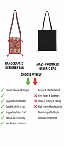 Bolso de Hombro Individual de Cuero PU Acolchado, Diseño Artesanal Multicolor, Estilo Banjara Tribal, Ecológico - Product Image 6