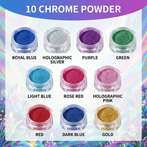 LE.Q.U Poudre de pigment miroir magique 10 couleurs pour la décoration d'ongles et l'artisanat en résine - Product Image 3