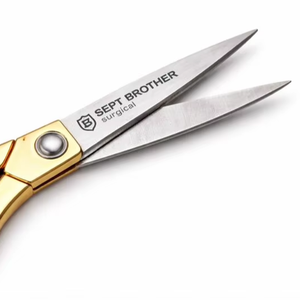 Premium Gold <b>Handle</b> Stainless Steel Scissors | Sharp Durable Professional Cutting <b>Shears</b> for Tailoring & Surgical Use - Product Image 2