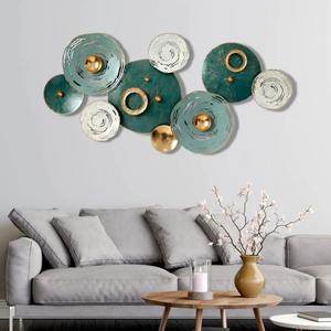 Impresionante Arte Mural Circular Multicolor de Metal para Sala de Estar, Decoración Moderna 3D de Hierro Forjado para Colgar en el Pasillo y Decoración de Bodas y Diwali - Product Image 1