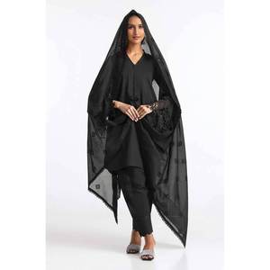 ผ้าคลุมไหล่ปักลาย Georgette รุ่น DP-42005 สำหรับชุดอินเดีย ปากีสถาน ซัลวาร์ คามีซ โจลี เลเฮนกา โจลี สำหรับชุดสไตล์อินเดีย ปากีสถาน - Product Image 4