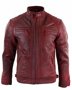 Chaquetas de cuero de vaca para hombre, ropa, chaqueta para hombre, chaqueta de cuero Vintage con cremallera completa, chaqueta de cuero para motocicleta desgastada para hombre - Product Image 4