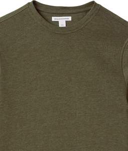 Sweat-shirt à col rond surdimensionné en polaire respirant brodé numériquement pour homme Olive Heather (Grands et longs) GK Leather Industries - Product Image 6