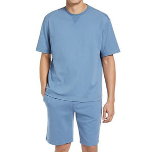 Ensemble short pour homme Vêtements d'été Ensembles de jogging pour homme Manches courtes avec short Ensembles d'été en coton pour homme au design personnalisé - Product Image 2