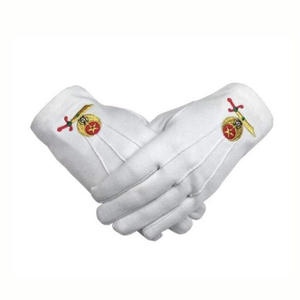 Gants maçonniques en coton brodés de haute qualité, vente en gros, gants maçonniques en coton bon marché - Product Image 6