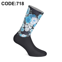 Chaussettes en coton tricoté pour femme, imprimées par transfert thermique, motif numérique 360 degrés, durables, fabriquées en Turquie