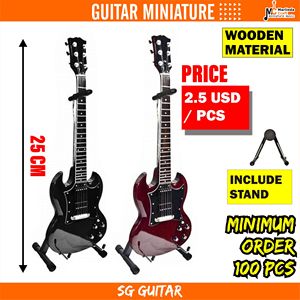 Guitare miniature ACDC et instrument de musique miniature pour guitares en bois en cadeau - Product Image 2