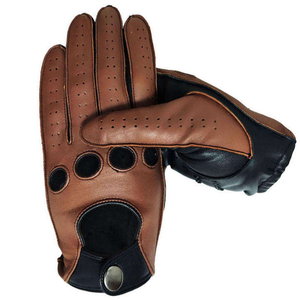 Gants de conduite en cuir pour hommes finition perforée légère Gants de conduite en cuir à coupe réglable pour femmes - Product Image 4