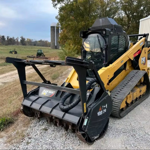 รถตักล้อยางขนาดเล็ก CAT 299D3 XE คุณภาพดี พร้อมหัวบดไม้ CAT HM418C มีสินค้าในสต็อก - Product Image 1