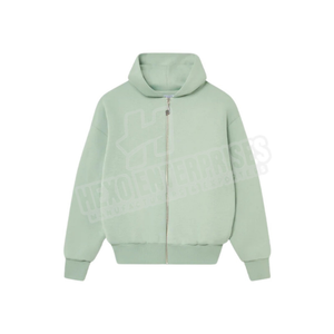 Sudadera con capucha acolchada de diseñador de peso pesado para hombre personalizable al por mayor ropa de calle de algodón coreano cremallera polar invierno bordado - Product Image 3