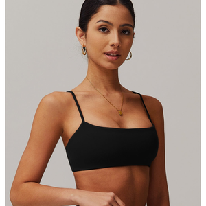 Dernier soutien-gorge de sport Ivanna noir personnalisé encolure carrée bretelles spaghetti respirant et à fort impact soutien-gorge de sport pour femme Gym Fitness - Product Image 1