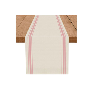 Decoración del hogar, diseño personalizado, camino de mesa de boda bordado de algodón puro con logotipo privado personalizado - Product Image 1