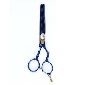 Tijeras de adelgazamiento de cabello con mango de dragón, Color azul, tijeras de adelgazamiento de peluquero de borde afilado duraderas de 6,6 "con tornillo elegante - Product Image 6