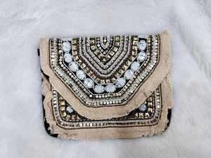 Sac à main en jute de style ethnique bohème pour femmes, fait à la main et écologique, sac à main en jute tissé de style indien Banjara - Product Image 2