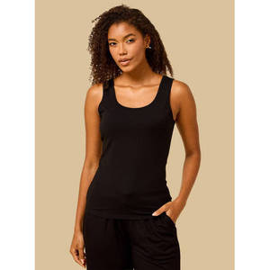 Camiseta sin mangas de punto transpirable para mujer, cuello redondo, anti-bolitas, estilo crop, para gimnasio, yoga, uso casual, OEM - Product Image 3