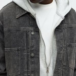 Chaqueta Vaquera Elástica Informal Personalizada, Venta al por Mayor de Fábrica, para Hombre, 100% Algodón, Ecológica, Transpirable, con Botones, Gruesa, Estilo Vintage - Product Image 3