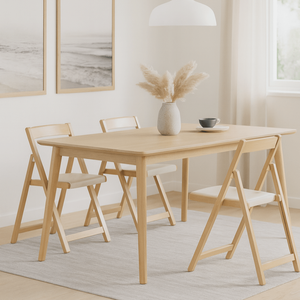 Minimalist Solid Wood Folding <b>Chair</b> Portable Space-Saving <b>Dining</b> Seat for Home Use Modern Design 12-Month Warranty Sturdy - Product Image 3