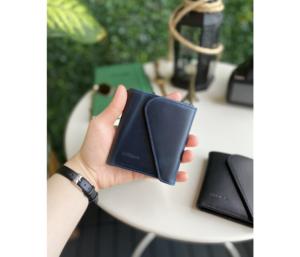 กระเป๋าสตางค์หนังแท้สำหรับผู้ชายมีโลโก้ปรับแต่งได้สีน้ำเงินดีไซน์พิเศษทำจากไก่งวงแถมตัวอย่างฟรี - Product Image 2