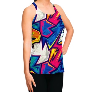 Débardeur court en polyester respirant à séchage rapide, imprimé en relief personnalisable, haute qualité, multicolores, style urbain pour femmes - Product Image 3