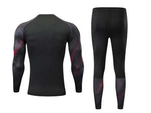 เสื้อและกางเกงรัดกล้ามเนื้อผู้ชายแบบสั่งทำปี 2026 เสื้อยิมแขนยาวแห้งเร็วแบบสั่งทำสำหรับผู้ชาย ชุดเสื้อรัดกล้ามเนื้อ - Product Image 3