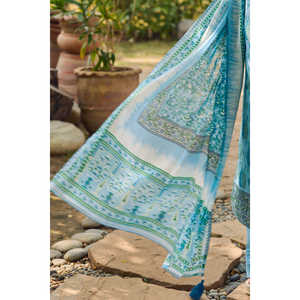 ชุดเดรสลายพิมพ์ 3 ชิ้น รุ่น CL-62020 ตกแต่งด้วยเพชร พิมพ์ลายดิจิทัล ความยาวระดับเข่า คอจีน เหมาะสำหรับโอกาสต่างๆ - Product Image 3