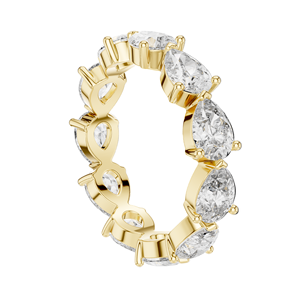 Bague éternité en diamant de laboratoire taille poire 3,13 carats pour femme, clarté VVS-VS EF, or 18 carats, 14 carats, 10 carats et argent 925, rose, jaune - Product Image 6