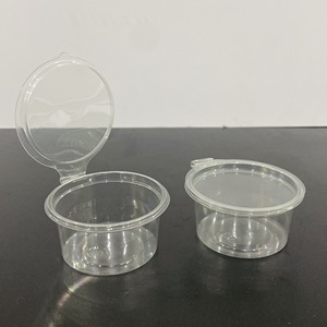 Superventas 2025 grado alimenticio Mini desechable PET plástico transparente porción contenedor salsa condimento taza contenedor con tapa 2oz 60ml - Product Image 6