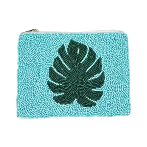 Monedero de diseño floral con cuentas bordadas, monedero hecho a mano con color personalizado para mujeres y niñas - Product Image 3