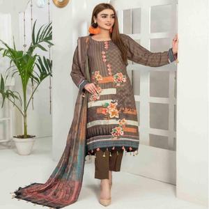 Traje Salwar Kameez de Algodón y Seda de Diseñador de Alta Calidad, Dupatta, Ropa India y Pakistaní para Mujer, Vestido Bordado con Cordones - Product Image 3