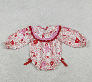 婴儿 LR2769 耶稣爱我 刺绣花朵 女婴复活节抽褶连衣裤 - Product Image 4